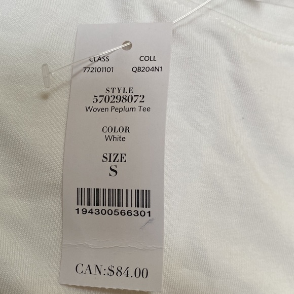 WHITE HOUSE BLACK MARKET White Peplum top. Size S - Picture 2 of 4